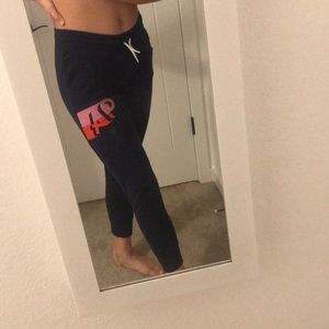 Juniors Navy Blue Graphic Sweatpants